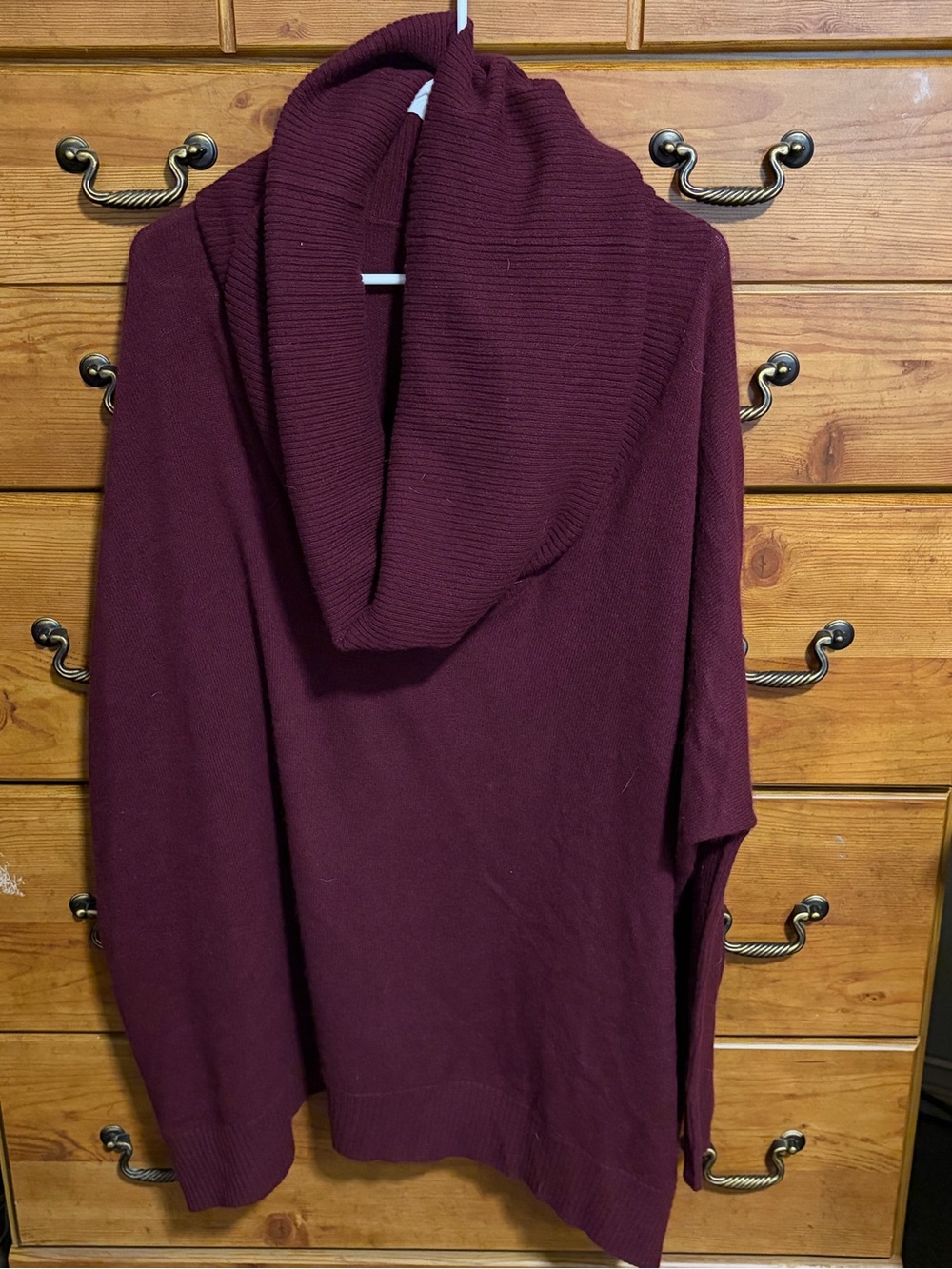 Autumn Cashmere Cowl Turtleneck Sweater in Deep Burgundy